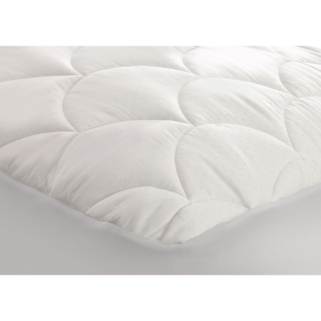 Royal Luxe Cotton Damask Dot Mattress Pad, White, Queen 709503